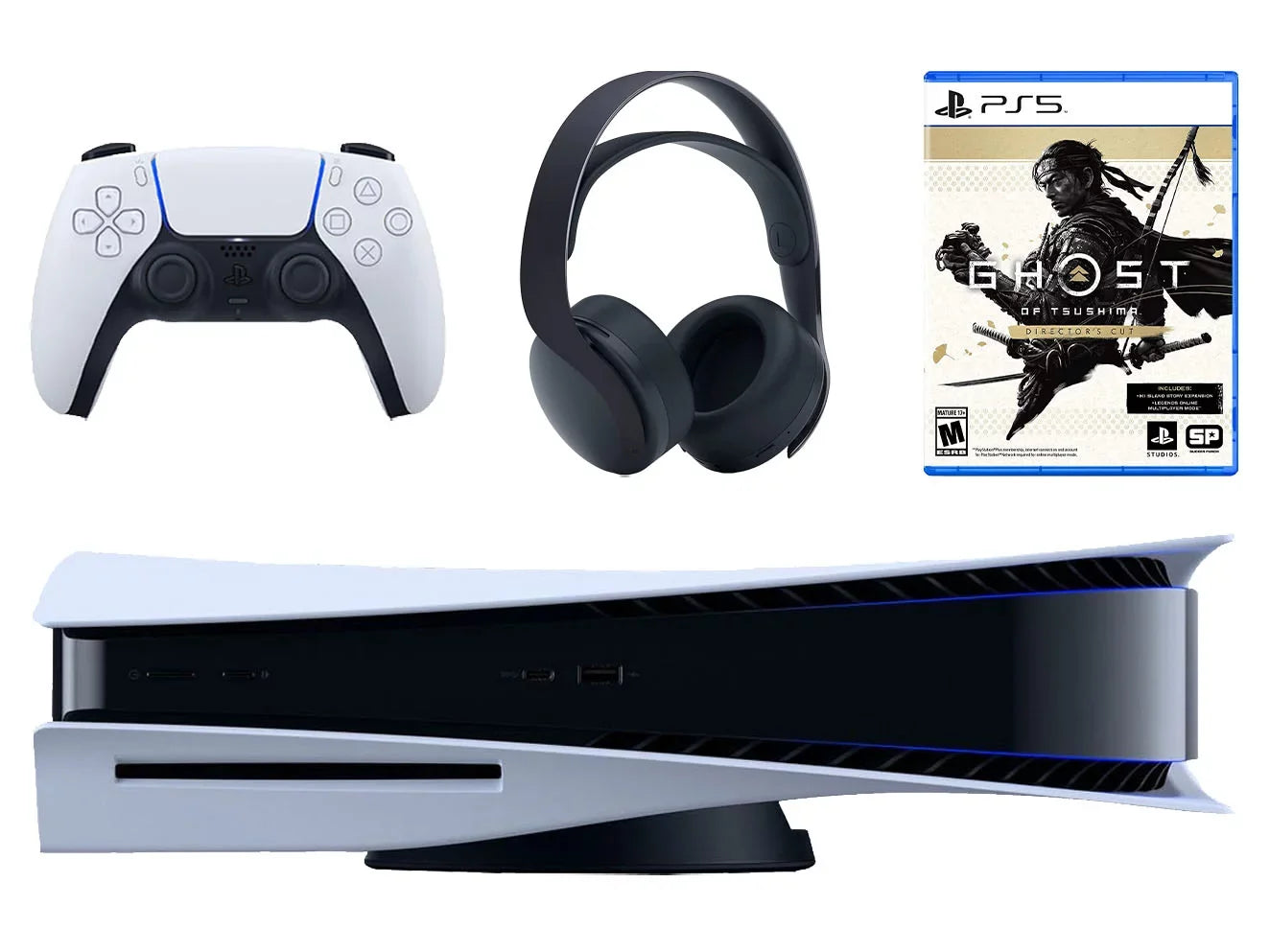 Console Headset 5 Playstation Cut Tsushima Ghost Gaming Director's Black Disc of Sony and with Wireless PULSE Version 3D