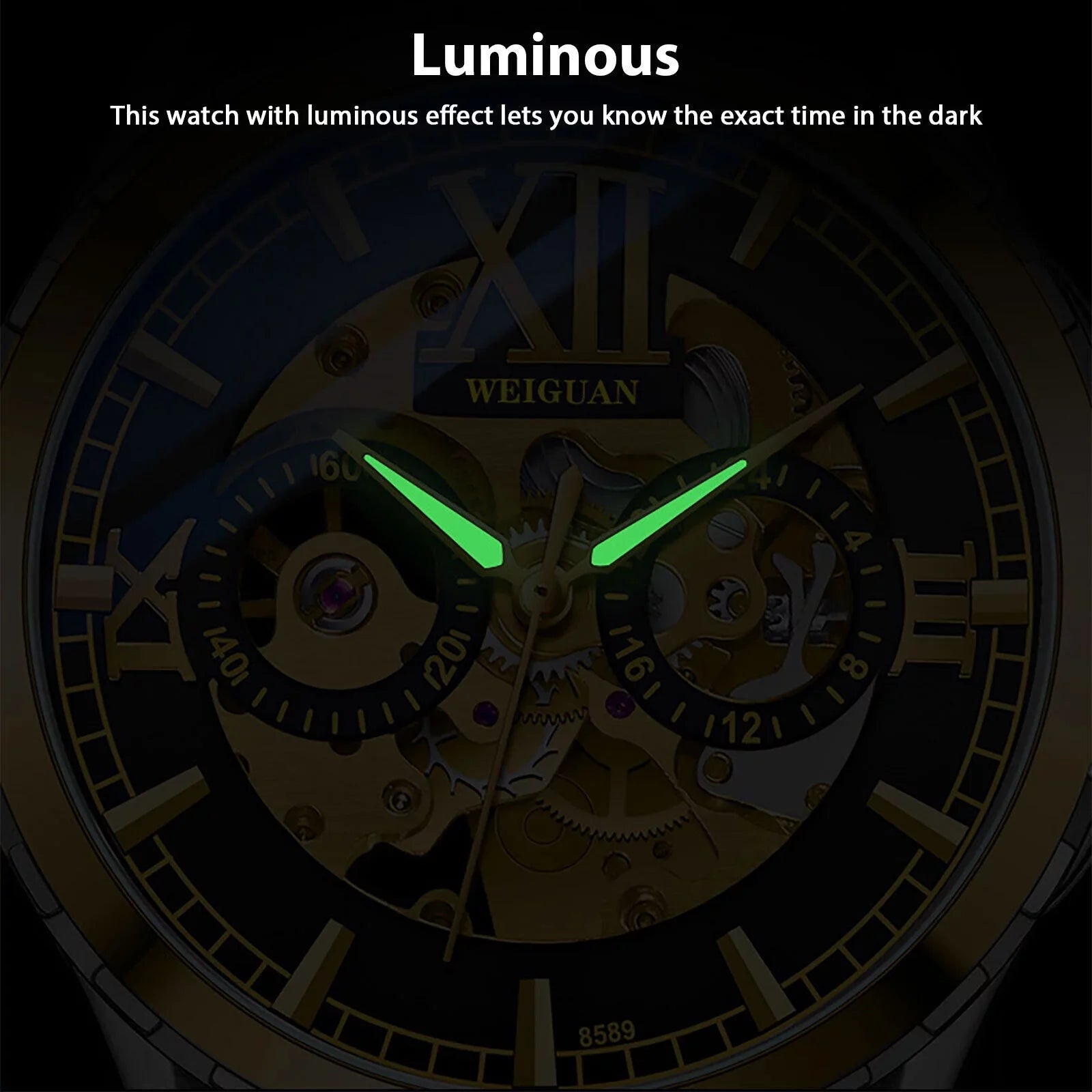 Luxury Automatic Mechanical Waterproof Steel Wrist Watch Stainless Men Business