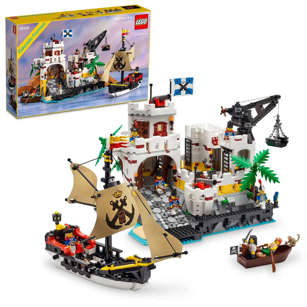 Building Décor, Gift Who Includes Adults Project, Kit, and Pirate Idea Love Icons Eldorado Office Gift, for 8 Ship a Home 10320 Rewarding Pirate Nostalgic Fortress LEGO Minifigures,