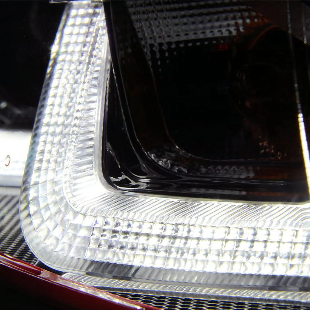 '- U-Halo] GOLF Stripe Black [Red VW Tube Projector LED 10-14 For AKKON Headlight Pair Bazel GTI Dual