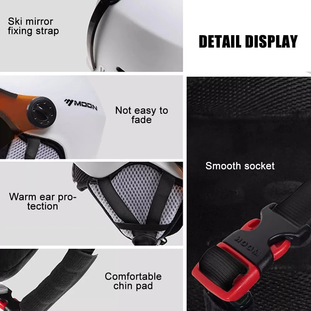 Skateboard Bike Helmets Skiing Windproof MOON Cycling Winter Motorcycle Adjustable Helmets Electric Women Safety Men Snowboard