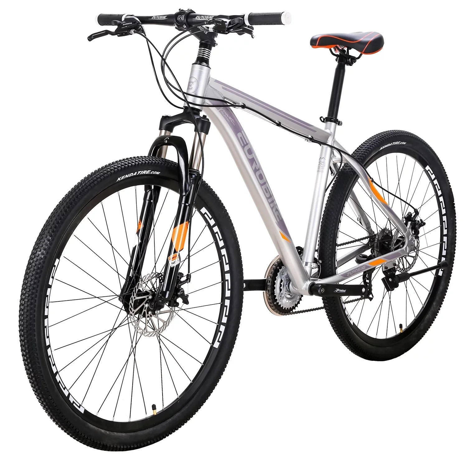 21 Speed,Dual Disc Eurobike Mountain Mountain Silver Mens 29 Adults Aluminum, Bicycle for 29er, 19 Bike, Multi-Spoke X9 inch Inches, Brakes, Bikes