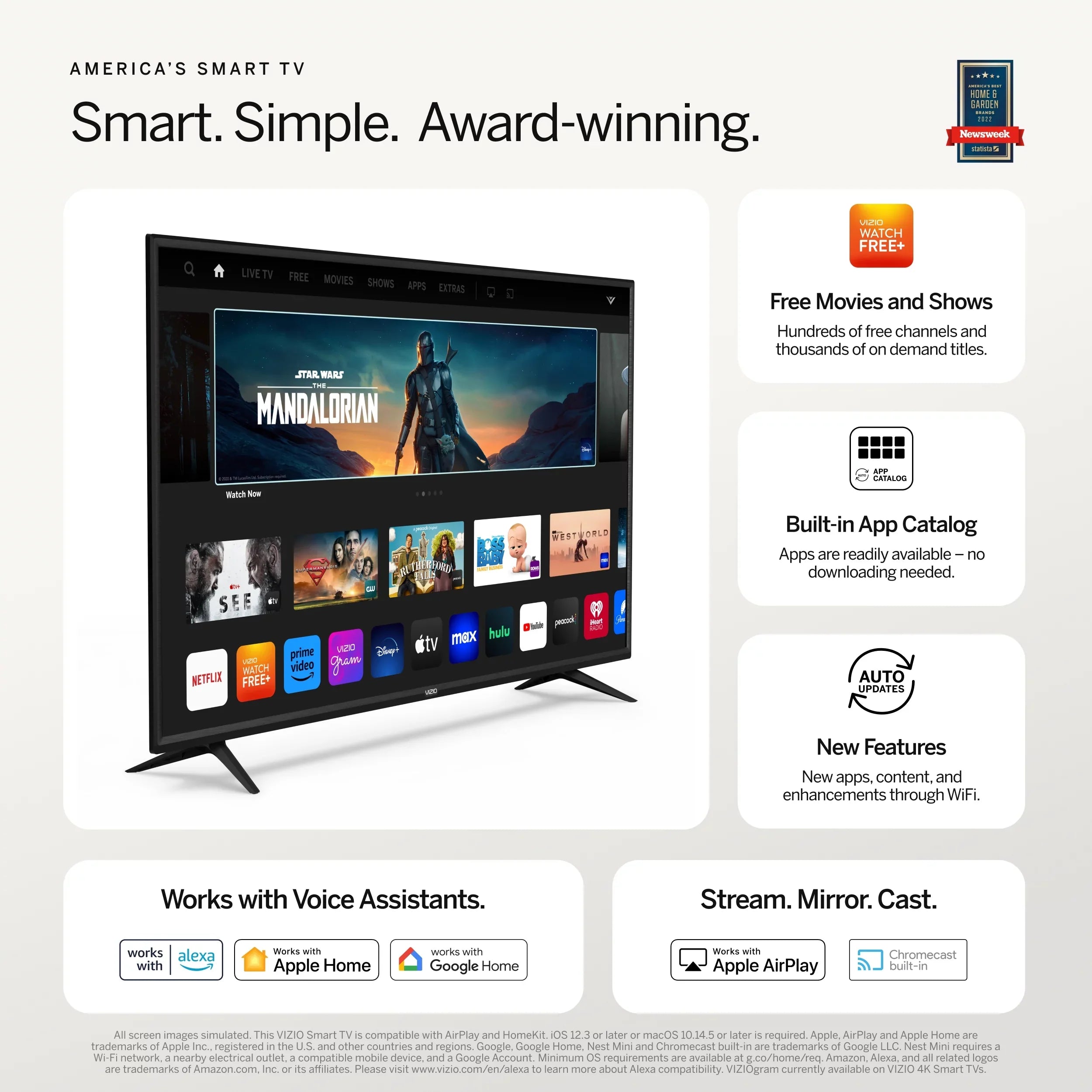 TV SmartCast Smart 65" OLED OLED65-H1 HDR Class 4K VIZIO