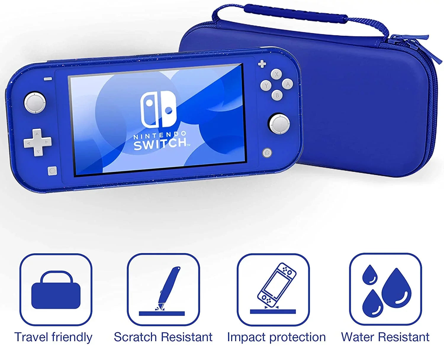 Nintendo HEYSTOP Case Lite and for Case Lite Travel Glitter Thumb Lite,Protective Switch Portable Carry Cap,Blue Console Case Nintendo Accessories,Switch for Hard Protective Switch with and TPU Case