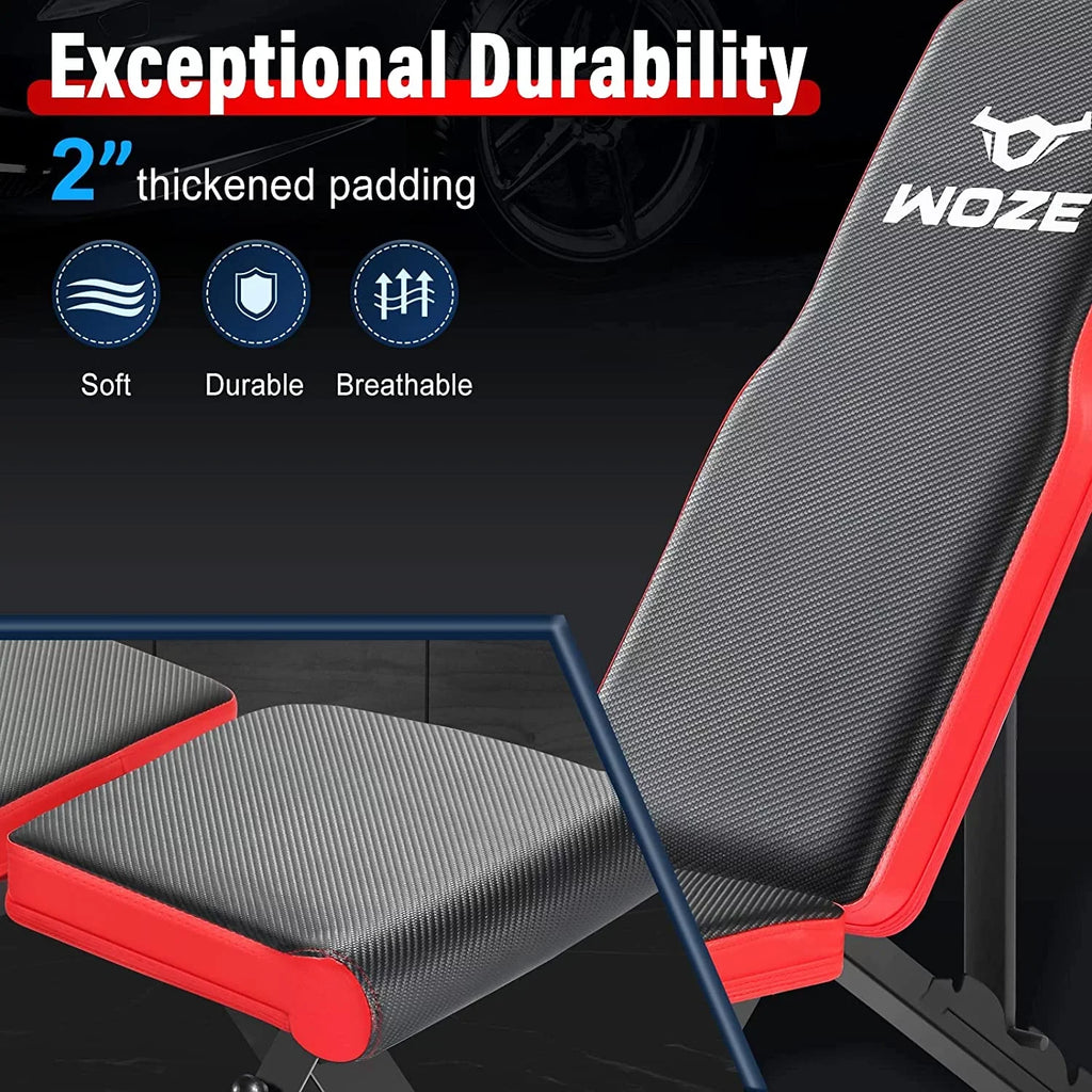 Weight Training, Bench Version Strength for Multi-Purpose Adjustable Home for Foldable Full - Workout Bench, Decline Incline New WOZE Gym Bench Body