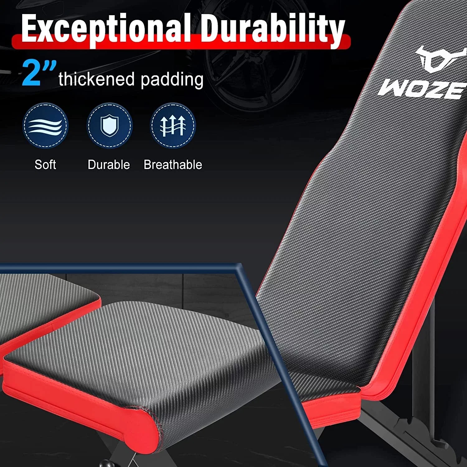 Weight Training, Bench Version Strength for Multi-Purpose Adjustable Home for Foldable Full - Workout Bench, Decline Incline New WOZE Gym Bench Body