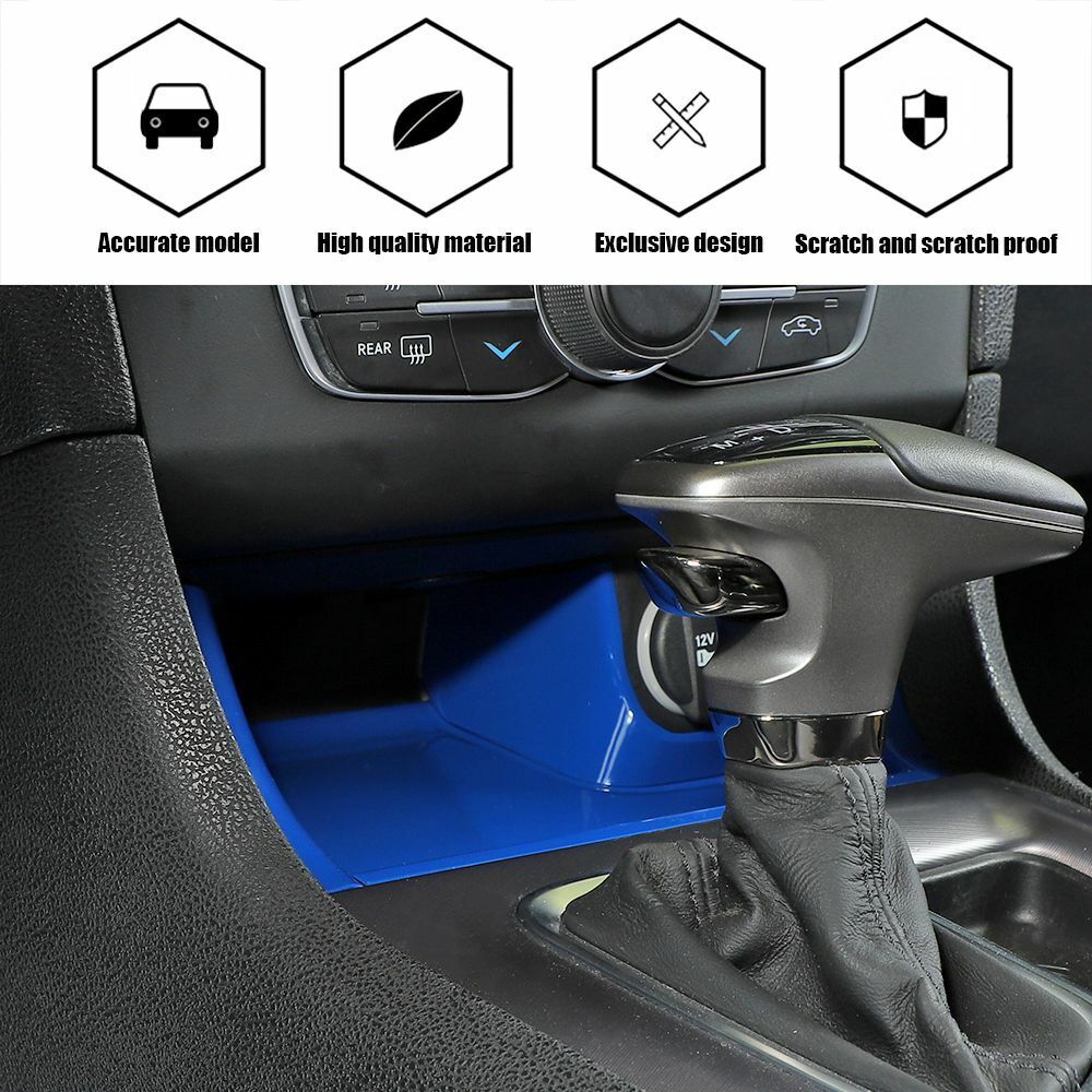 Storage Blue Console Gear Panel Teledu Trim ABS Shift Center