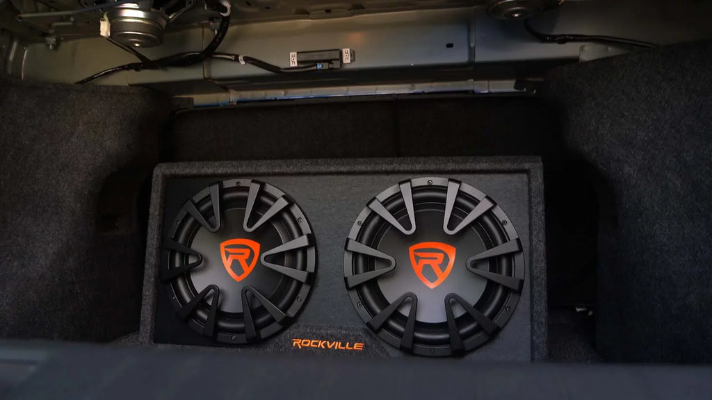 Car RG212CA Kit Vented Powered Rockville 2000w Subwoofer 12 Dual inches Enclosure+Amp