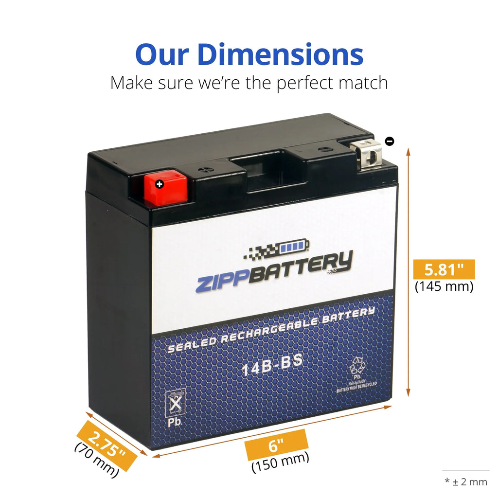 Battery CCA) Battery for Motorcycle (14B-BS YT14B-BS 135 Se Volt,12 Ah, Hyosungmotors 2009 Zipp 12 650cc Gv650