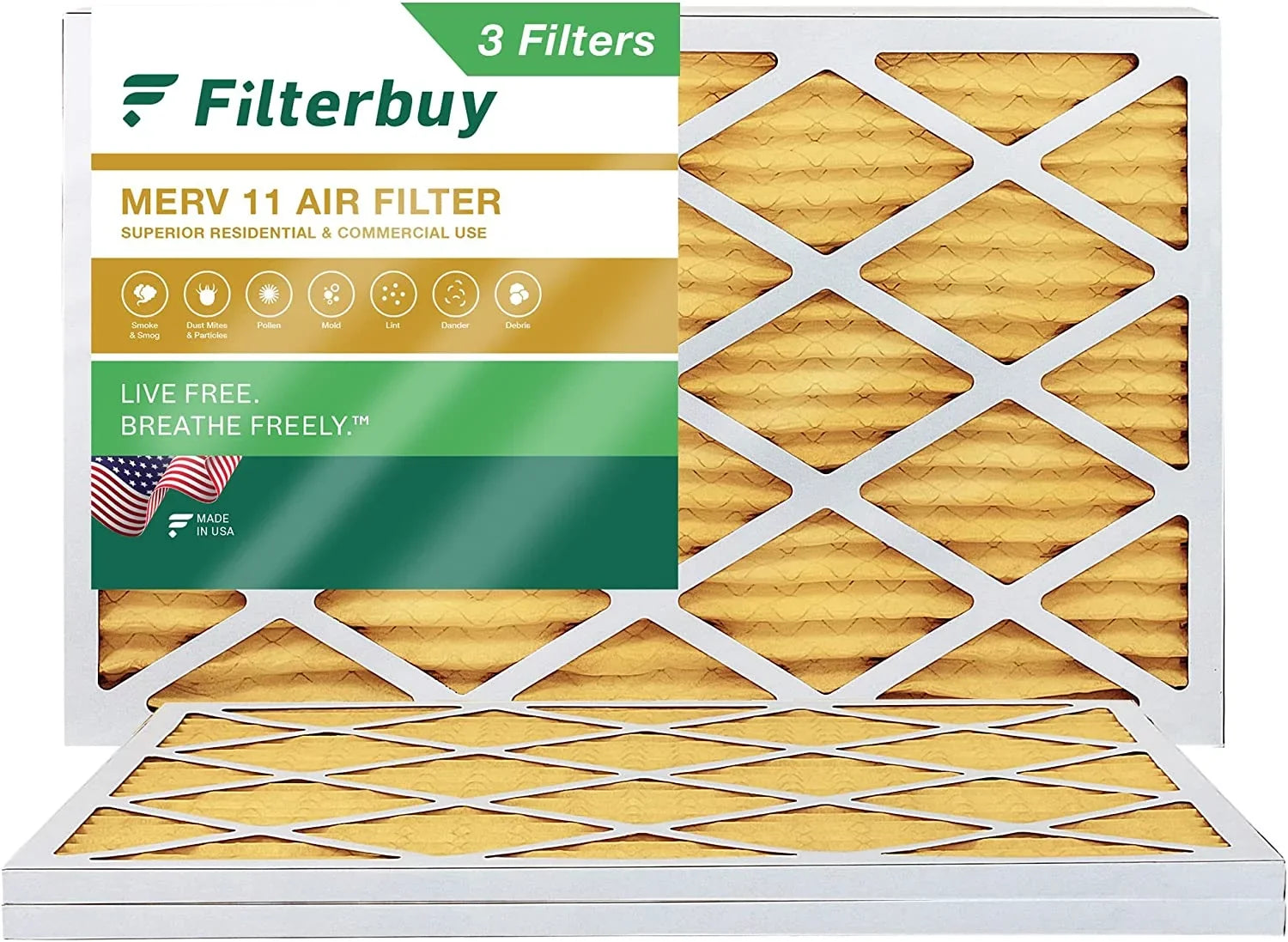 Furnace HVAC Air Filterbuy AC (3-Pack) Filters 10x20x1 Pleated 11 MERV