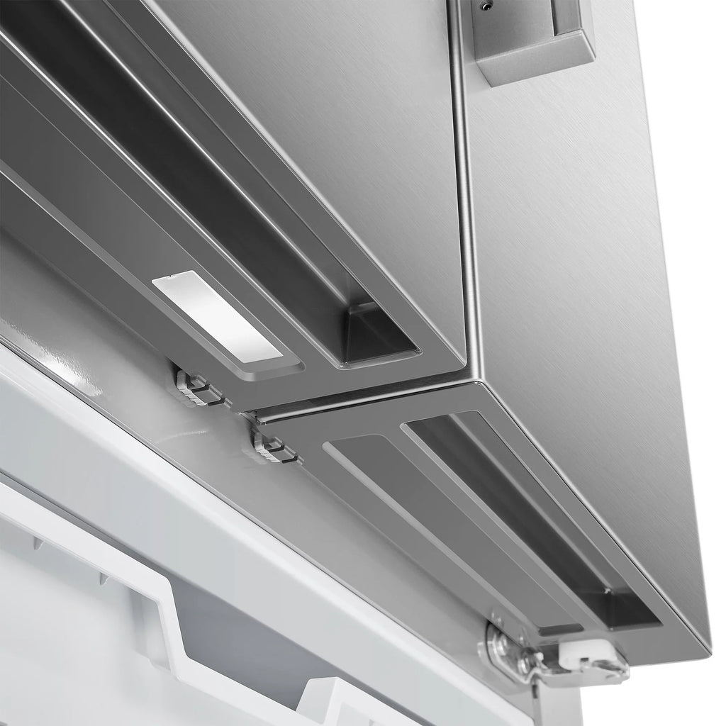 cu. Dispenser French Water 22.4 ft. Refrigerator 3-Door Stainless Door in Steel