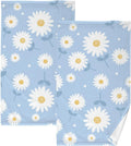 Wellsay 2 Hand Flower Towel Bath Set Pack Cotton Washcloths, Towel- Blue Highly Absorbent Face Quick-Dry Daisy of