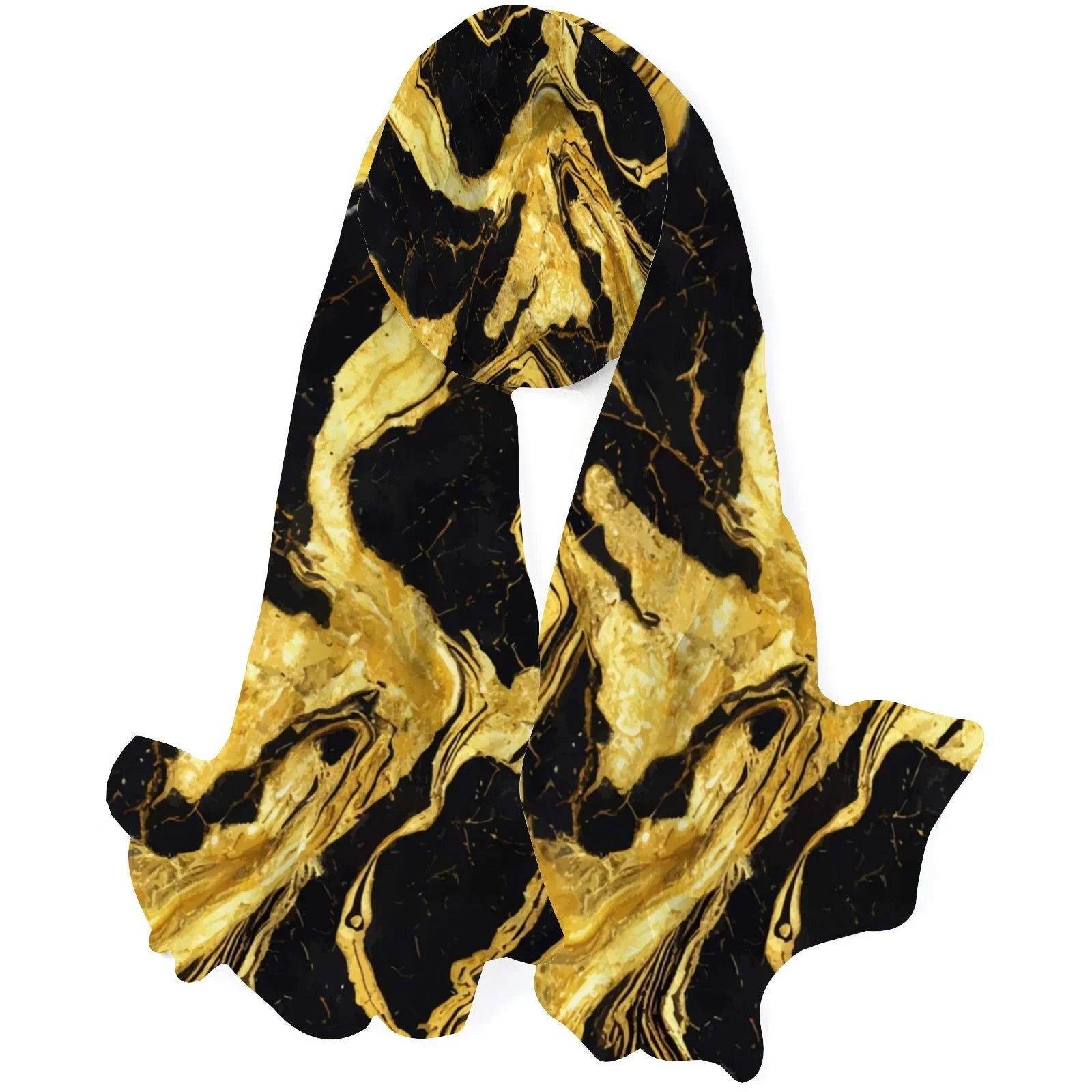 Silk Hair Long Women Golden Marble Sunscreen Wraps Large Gift Oblong Headscarf Wraps for Scarf FREEAMG Neck Shawls Packed