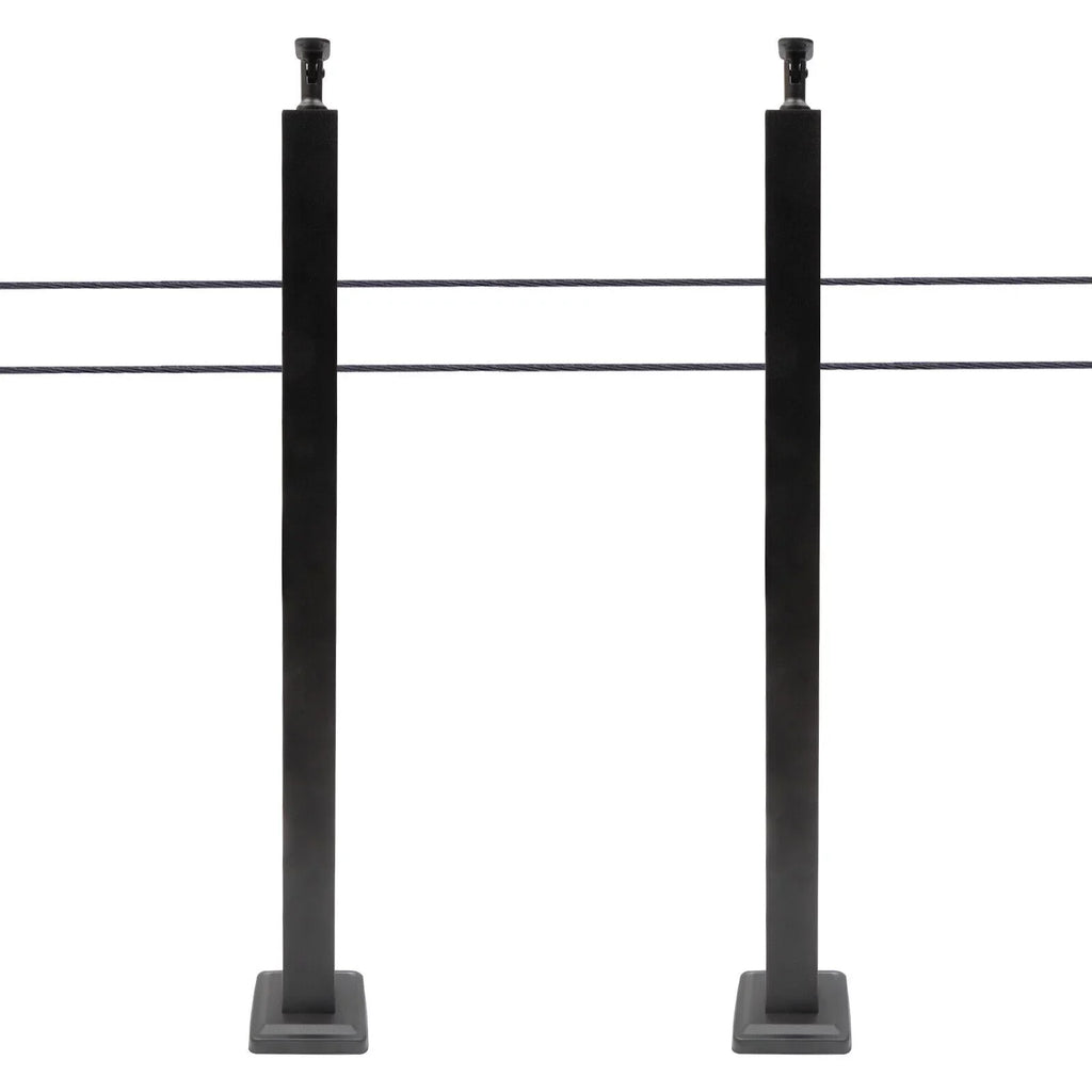 Concrete Railing Stainless Square Pre-Drilled Cable Sides Cable for Level Deck Two Post 36''x2''x2'' Wood Fence System Level Steel Post Railing