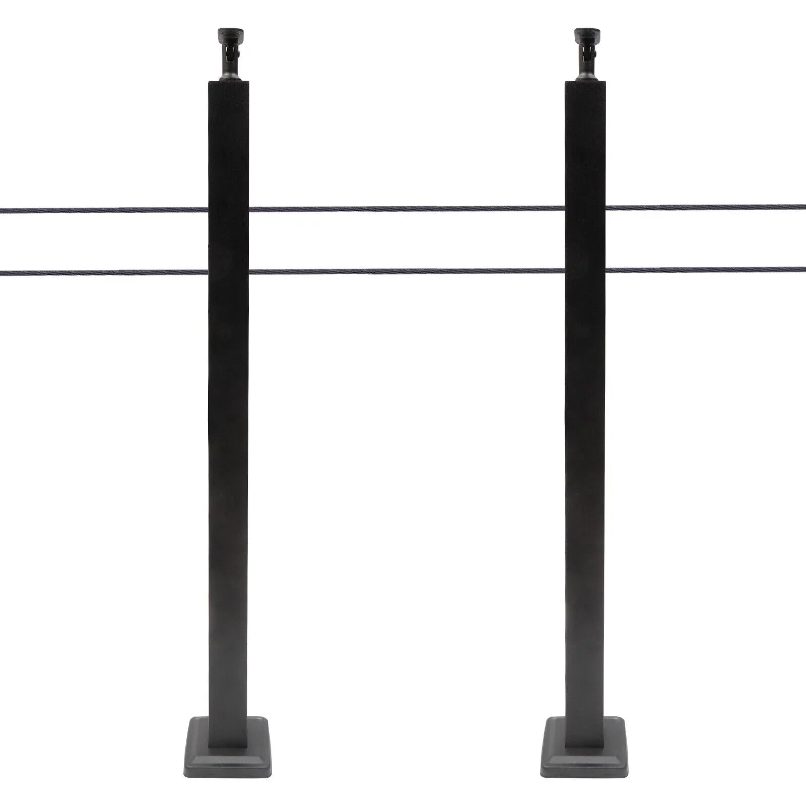 Concrete Railing Stainless Square Pre-Drilled Cable Sides Cable for Level Deck Two Post 36''x2''x2'' Wood Fence System Level Steel Post Railing
