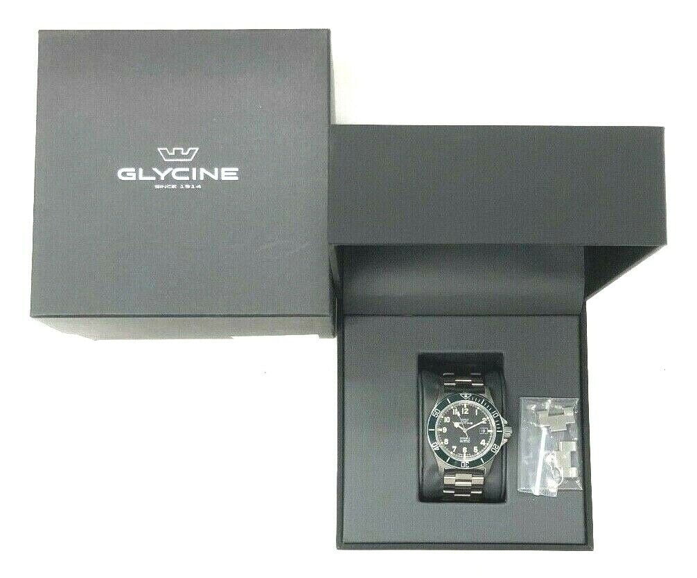 Men's Bezel Steel GL.0253 Green 42mm Combat Automatic Stainless Watch Glycine