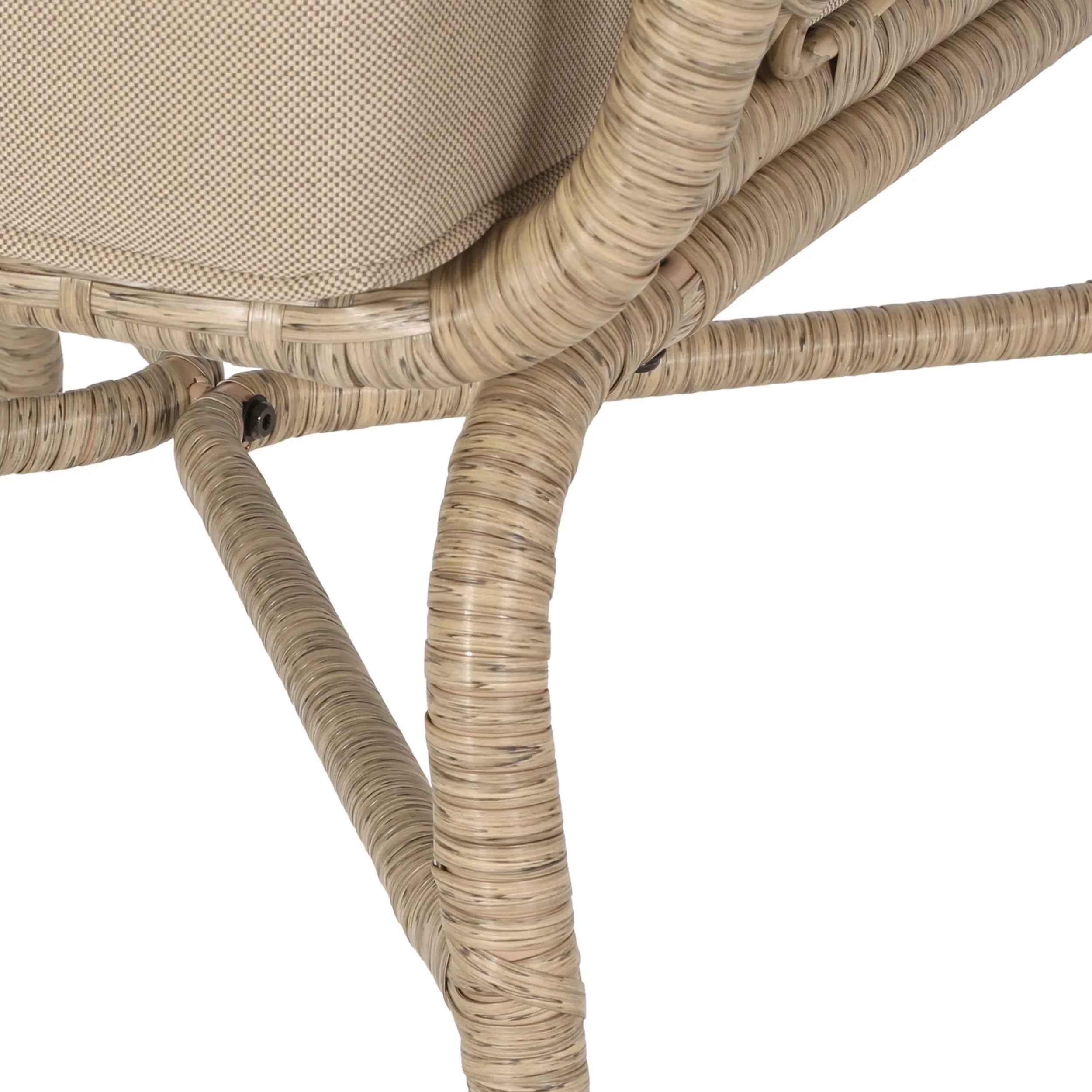 Outdoor Brown and 4 Light Wicker Cushions, Set with Beige Seater Montserrat Chat
