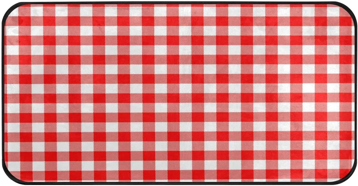 Kitchen Plaid 39 Bestwell Bedroom Mat Mat Slip White Red for Rug Waterproof Washroom Rug Comfort Sink 20 Kitchen inch Non Kitchen and Anti-Fatigue Washable x Floor