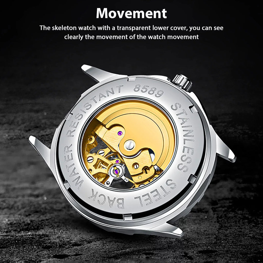 Luxury Automatic Mechanical Waterproof Steel Wrist Watch Stainless Men Business
