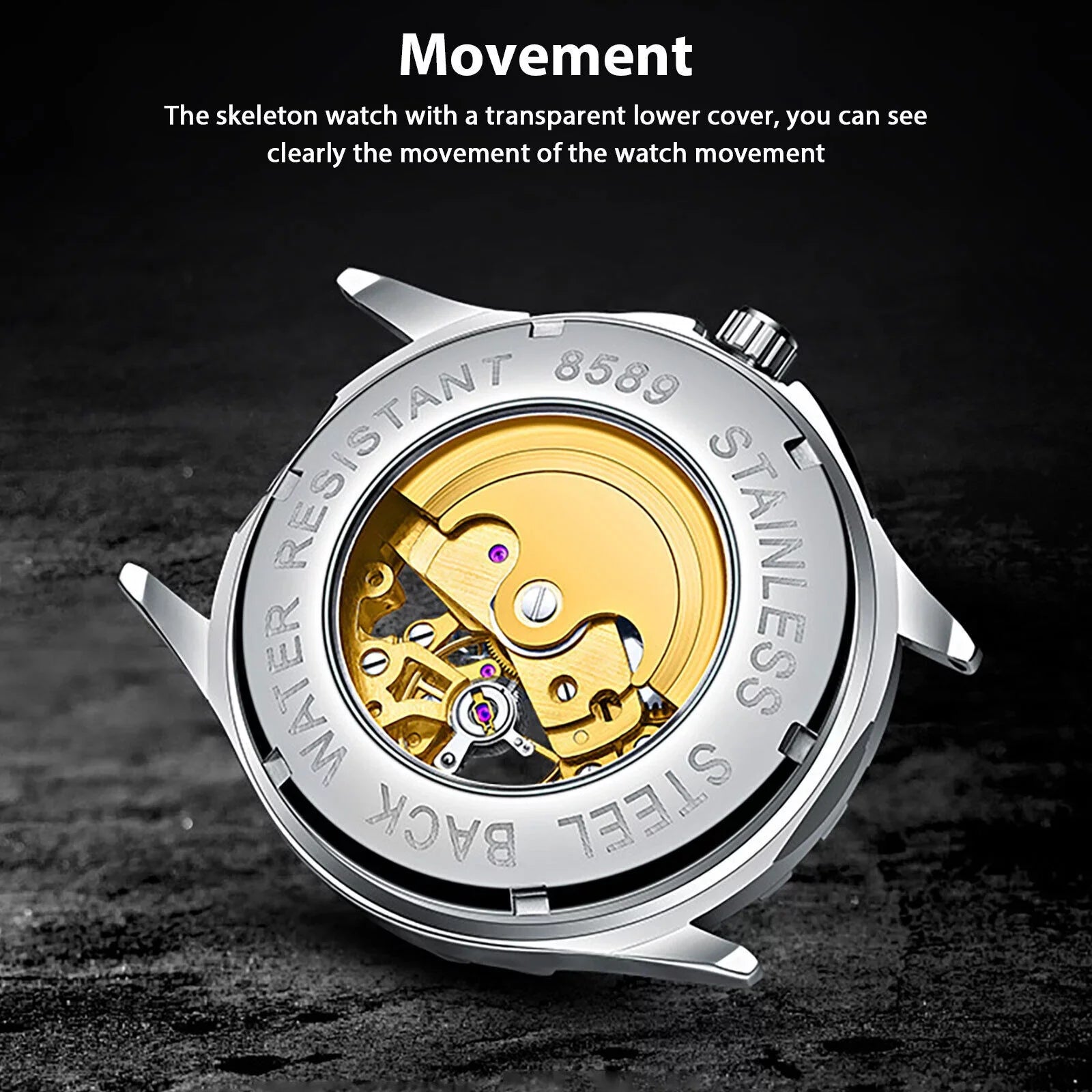 Luxury Automatic Mechanical Waterproof Steel Wrist Watch Stainless Men Business