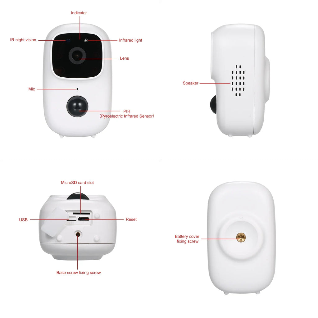 with Detection , Rechargeable Speaker Battery , WiFi Mic Home , with IR IndoorOutdoor Powered Motion Wireless and