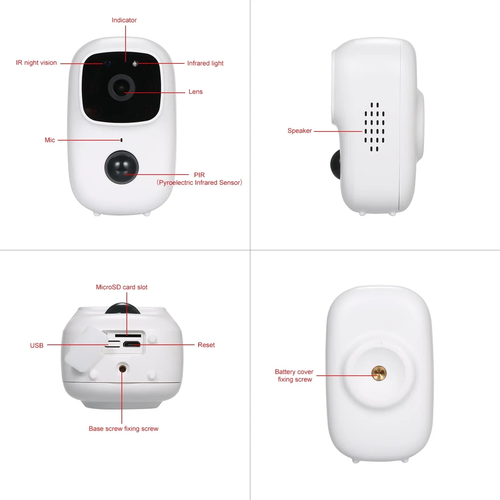 with Detection , Rechargeable Speaker Battery , WiFi Mic Home , with IR IndoorOutdoor Powered Motion Wireless and