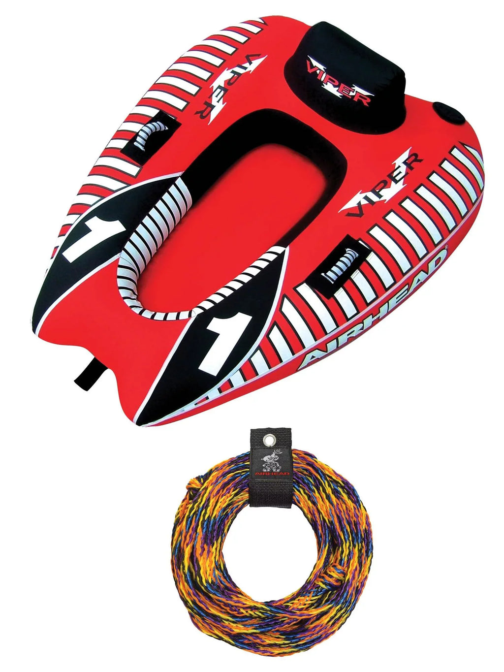 Tube Single AIRHEAD w/ Cockpit 1 AHVI-F1 Rider Inflatable Viper Towable Tow Rope