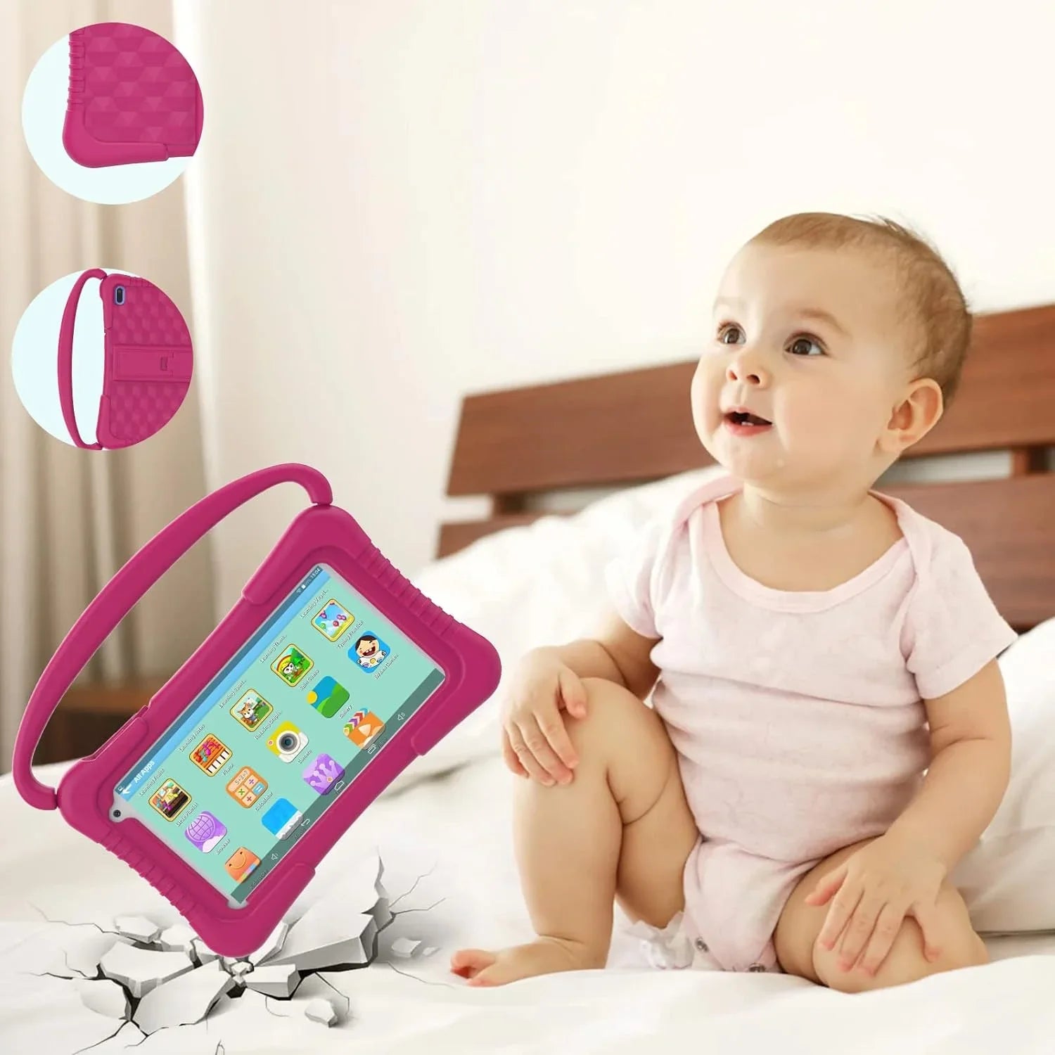 Netflix Control, Kids 32G Android WiFi Tablet Games Educational 7 Tablets with Dual Tablet YouTube Pre-Installed inch for Kids Software 11 Camera Parental Tablet Kids Toddler Kids Kid-Proof
