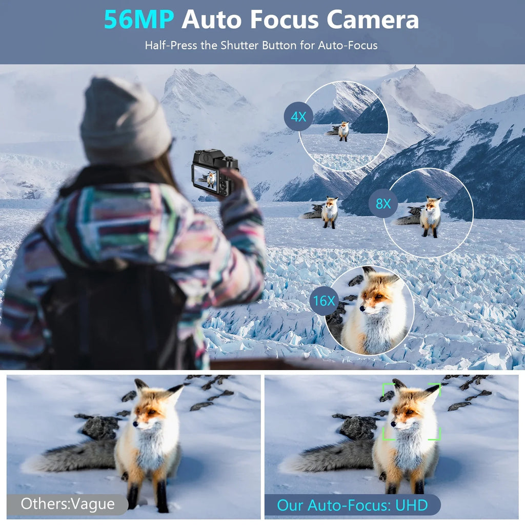 MARVUE Batteries Camera 32GB SD for Camera Digital Youtube Video Vlogging Video Camcorder and Card 48MP with Camera 4K 30FPS 2