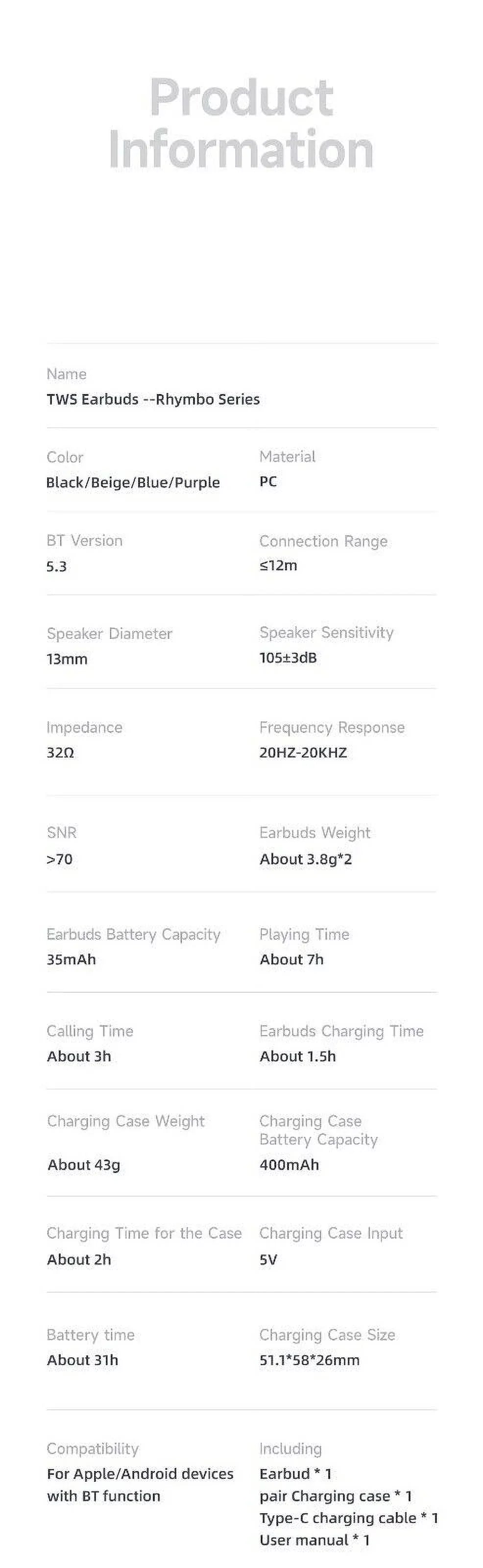 5.3 Earbuds Noise Earphones,Touch 1 Mic,IPX4 Sony Headphones with Earphones Control - Waterproof Charging for Wireless Cancelling Xperia White IV with Bluetooth Case,Wireless