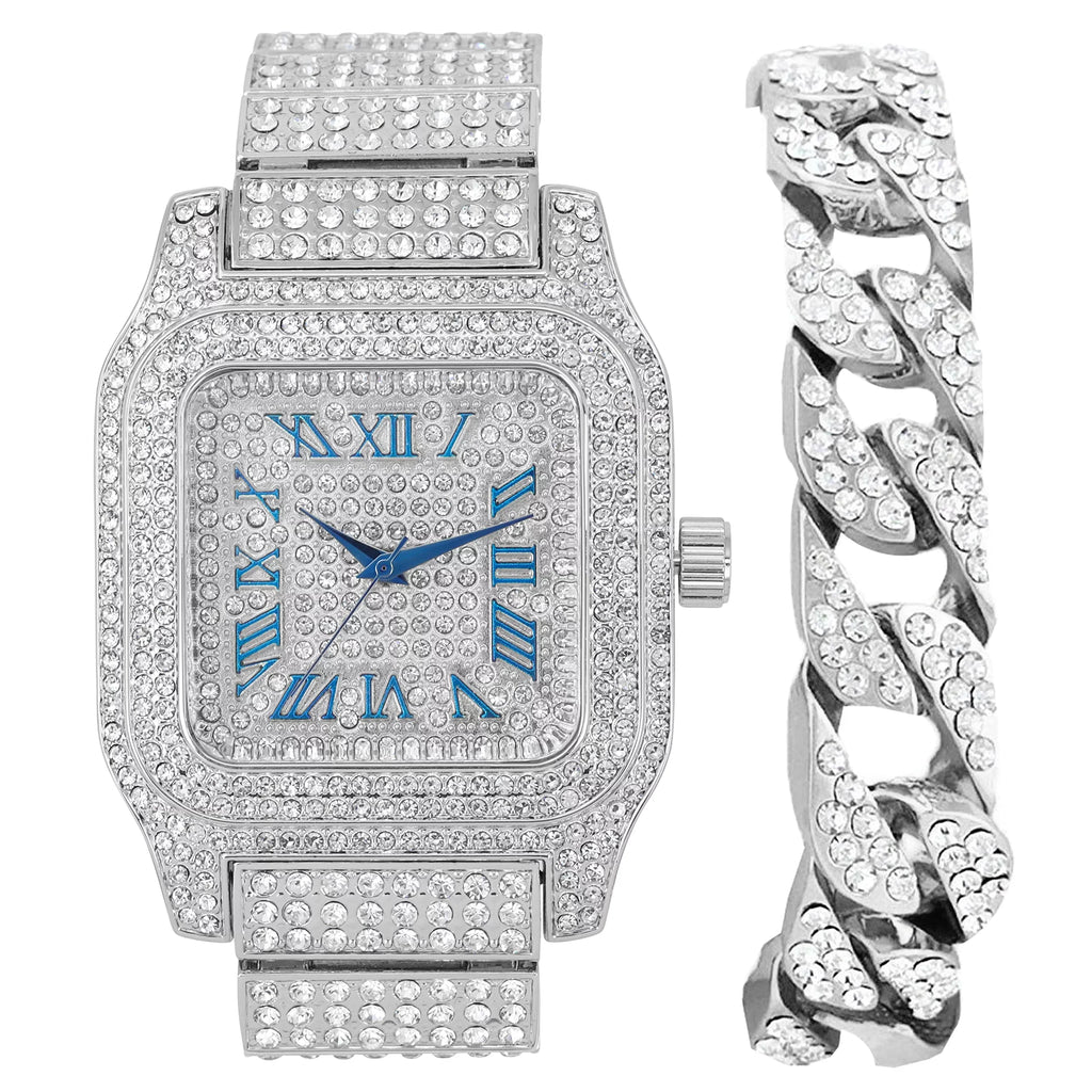 Cuban) Bling-ed Way - Gold R# (Silver Hop image Flashy Iced Will Watch 0513Sq Hypnotize Hip in product Square Blue a You Biggie Out