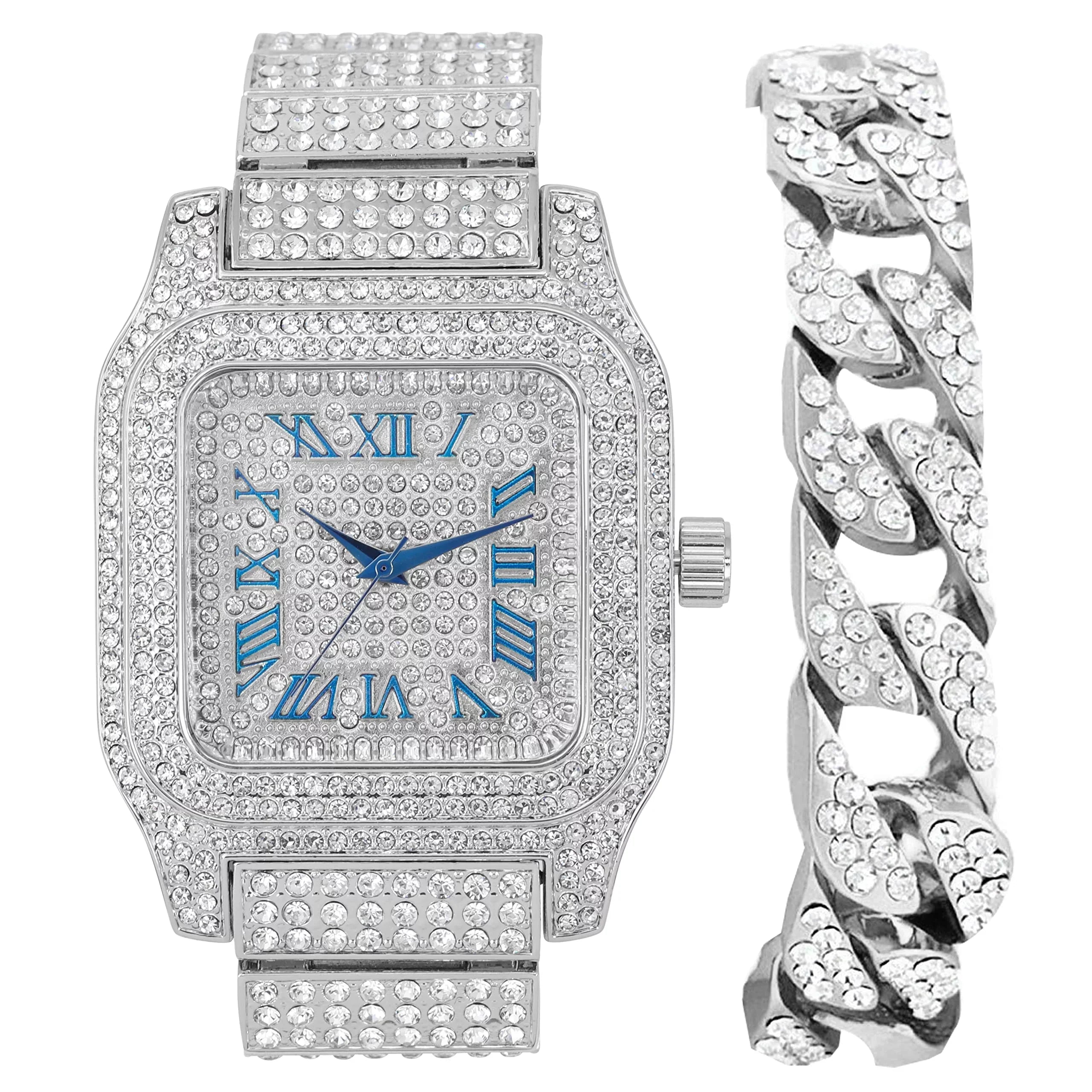 Cuban) Bling-ed Way - Gold R# (Silver Hop image Flashy Iced Will Watch 0513Sq Hypnotize Hip in product Square Blue a You Biggie Out