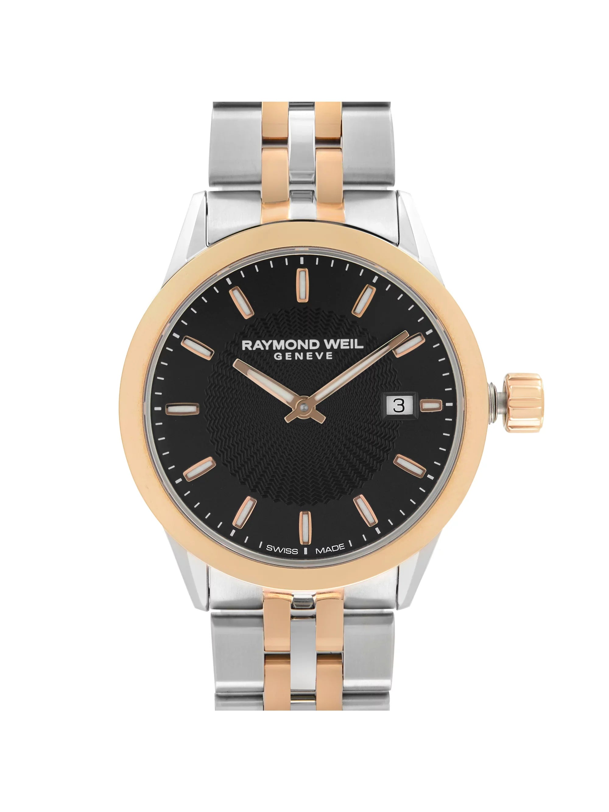 Raymond Freelancer Watch Steel Black Ladies 5629-SP5-20021 Dial Two-Tone Weil