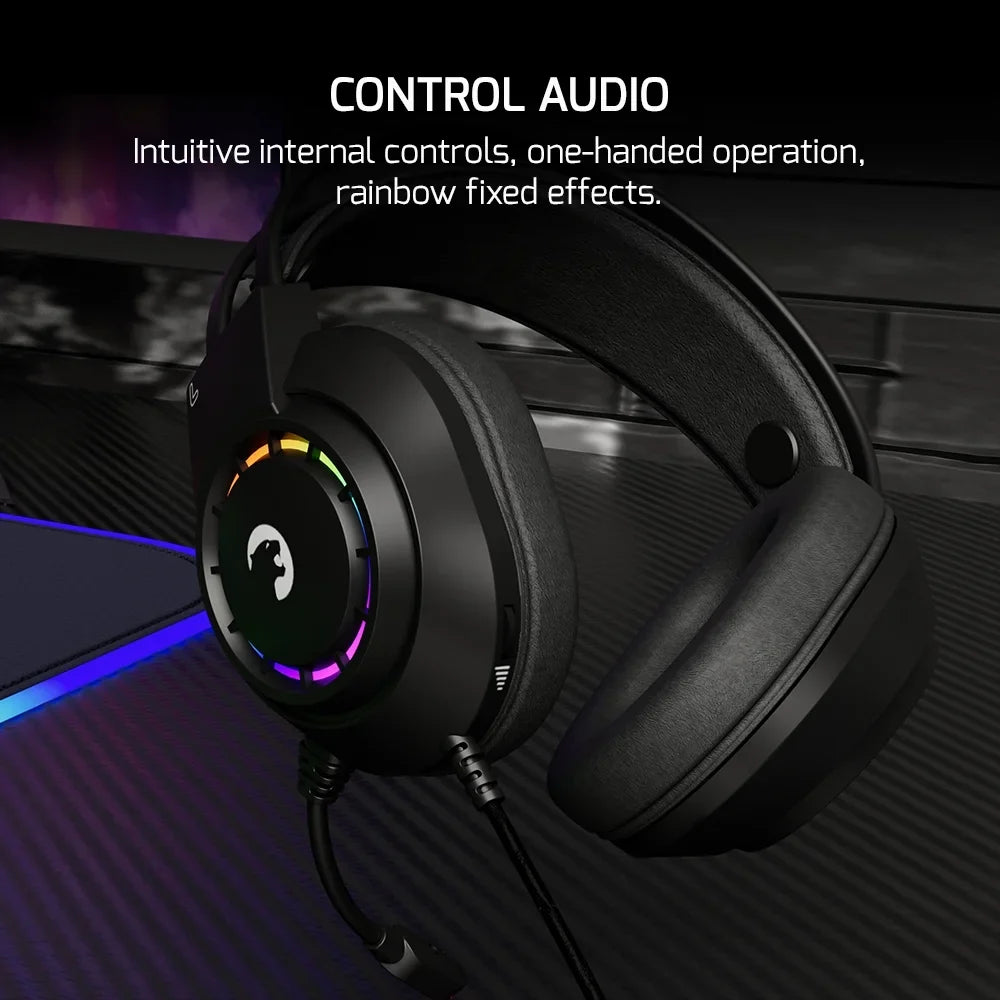 PS5, Playstation, Sound, Drivers, PC, Voldon 7.1 USB with Comfort for Virtual GAMEPOWER Black Wired 360 Design, Noise Gaming PS4, Spatial - Audio, Led Headset Surround 50MM Mic Headphones Cancelling