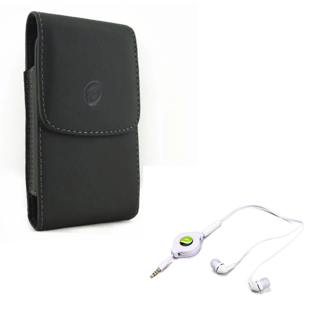 Hands-free 2 X DuraForce Mic R8X for Vertical Earphones One, Headset G7 Pro Case Motorola - - Black Play G6 LG 2 Leather G7 Play, Droid X4 w Moto Kyocera ThinQ, Maxx ThinQ Retractable G8