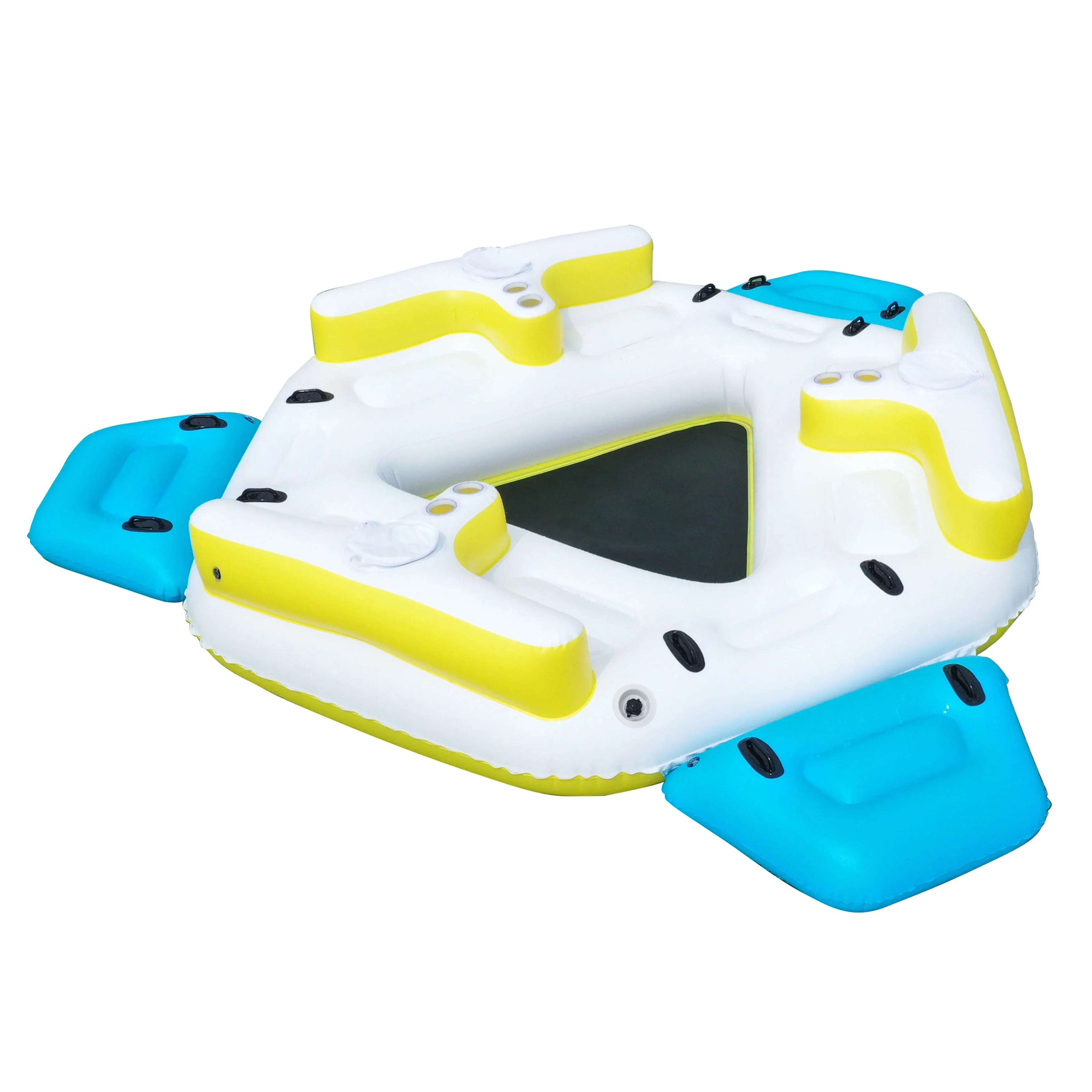 ALEKO IFI6P Island Raft Coolers Floating Person - 6 Holders Lounge with and Cup Inflatable