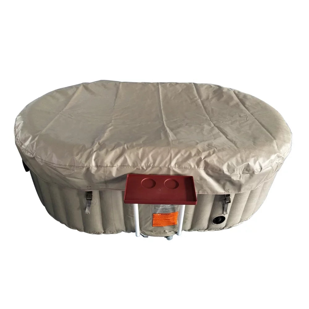 ALEKO Inflatable with Brown Cover Hot Gallon Oval 2 Jetted 145 Person Tub