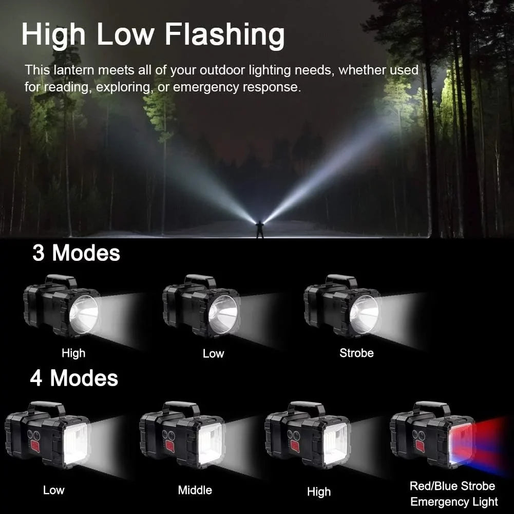 W845 Capacity 4000LM Ultra Output 15000 20h LED Bright Flashlight Flashlight, USB Ultra-Long Power AlpsWolf Rechargeable Standby Waterproof as Accessories for a Bank Camping Flashlight with Spotlight