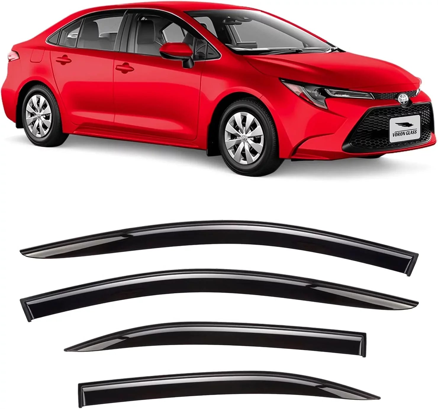 Window pcs Visors, Deflectors Tape-on Deflector, Window Car Ram Vent Goodyear ProMaster Guards, for GY008711 Shatterproof - Vent 2 2014-2024, Visor, Accessories, Rain