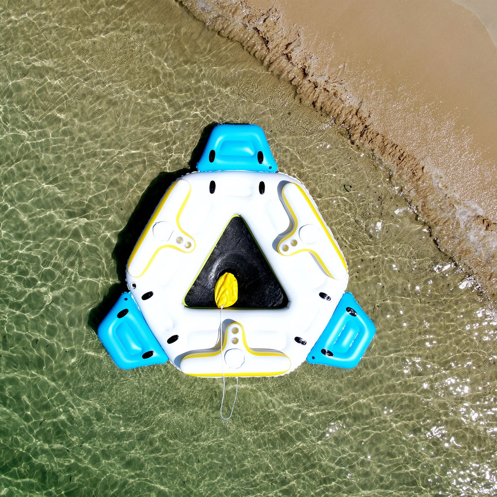 ALEKO IFI6P Island Raft Coolers Floating Person - 6 Holders Lounge with and Cup Inflatable
