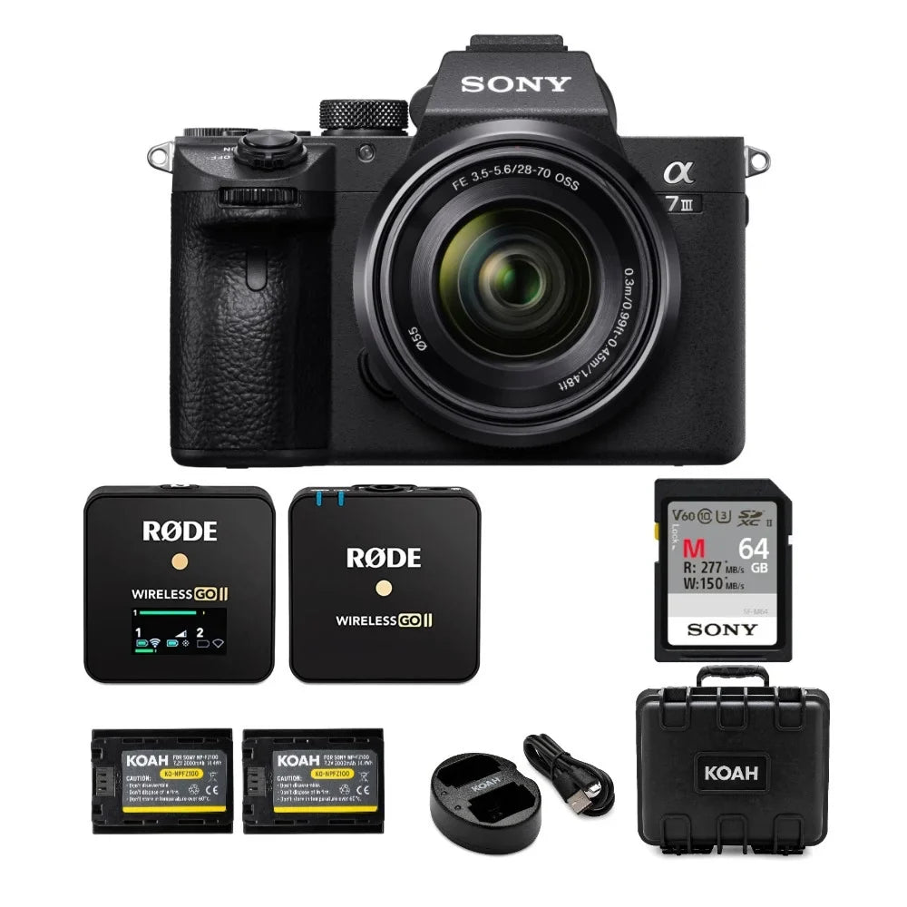 and Lens Bundle Sony a7 with Mic 28-70mm III Camera Alpha Wireless Mirrorless