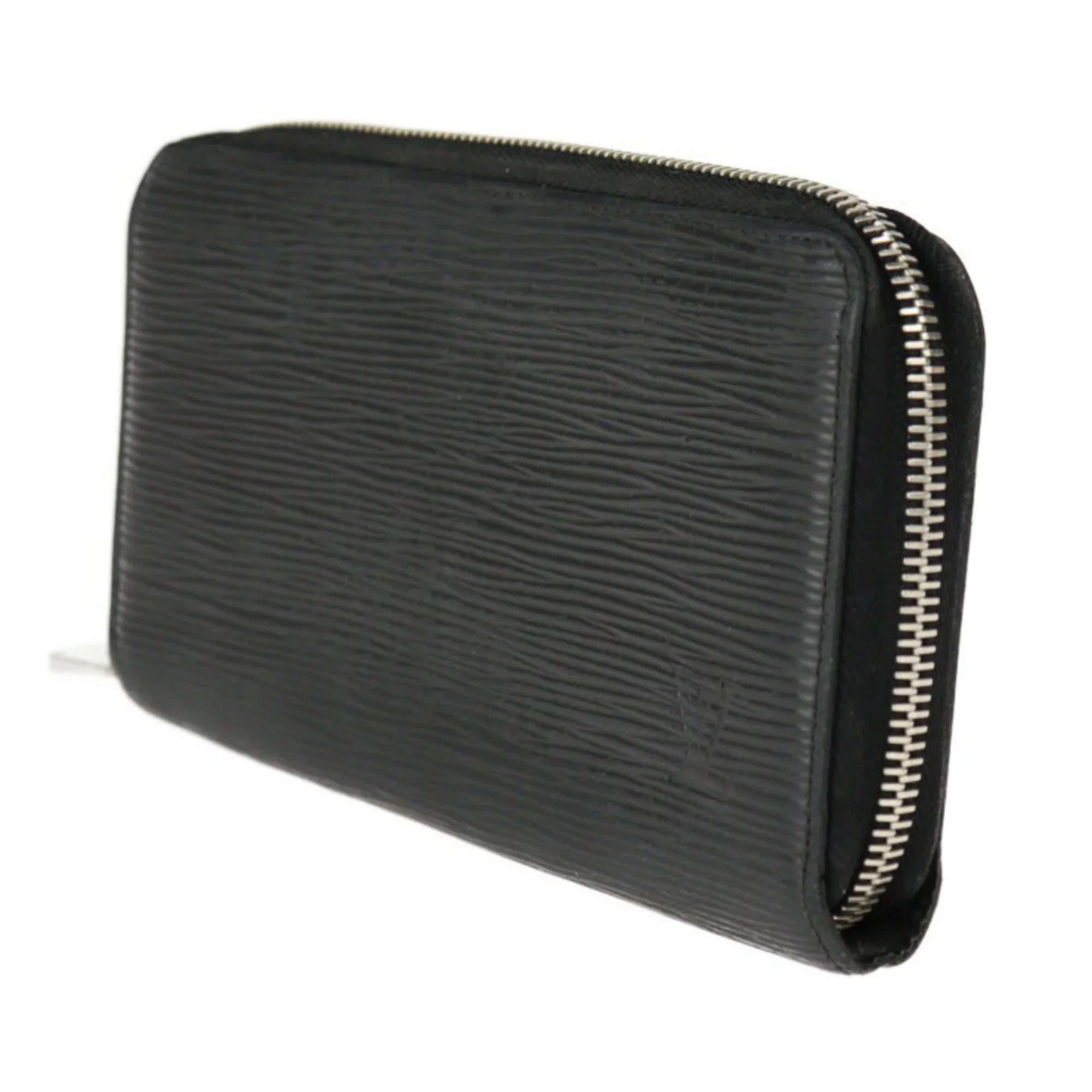 Long Louis Zippy (Good) Wallet Zipper Black Round Leather LOUIS VUITTON Silver M61857 Pre-Owned Vuitton Epi Hardware