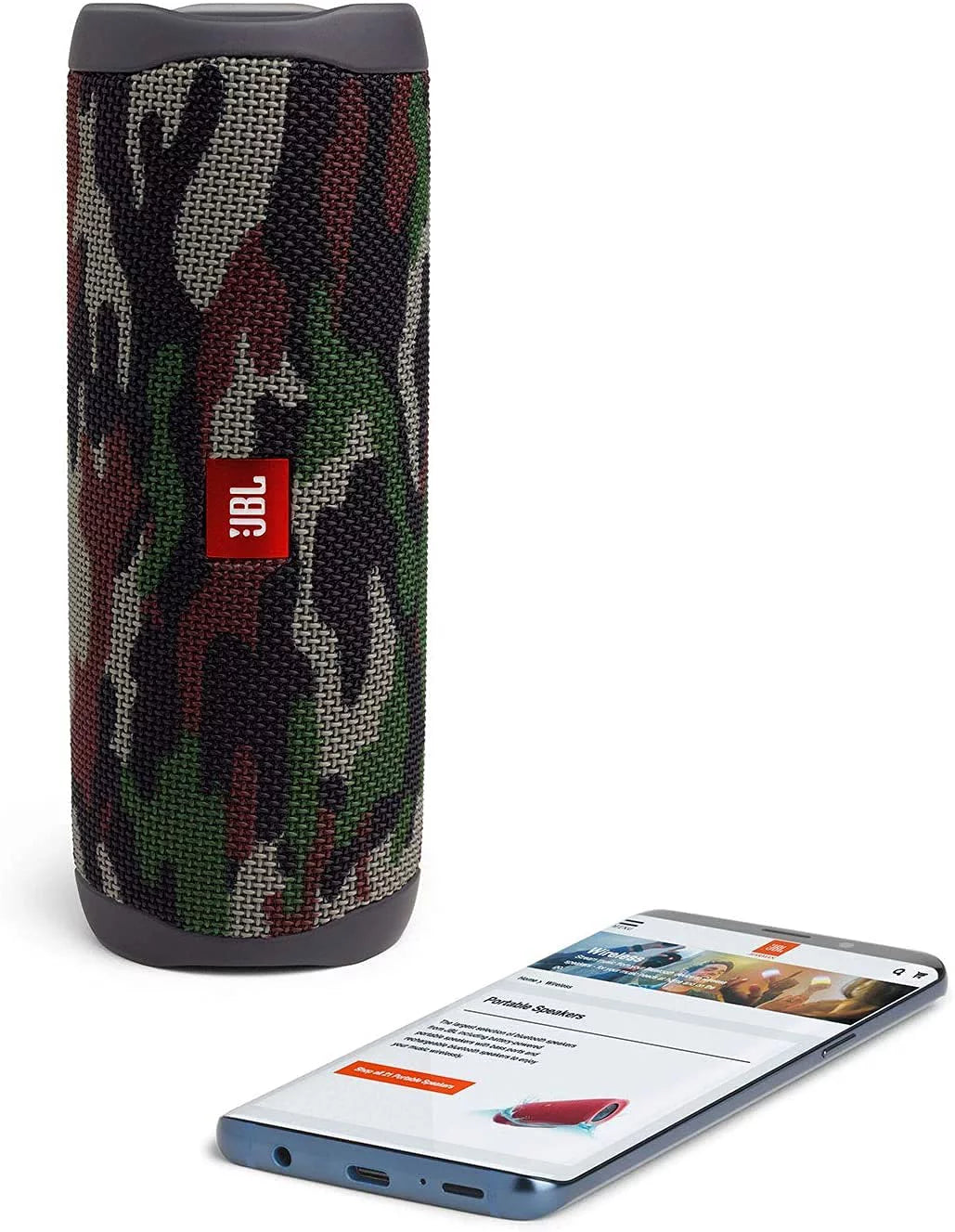 Waterproof with Protective Flip 5 Bluetooth Speaker Case Carrying (Camo) Hardshell Bundle Wireless JBL Portable