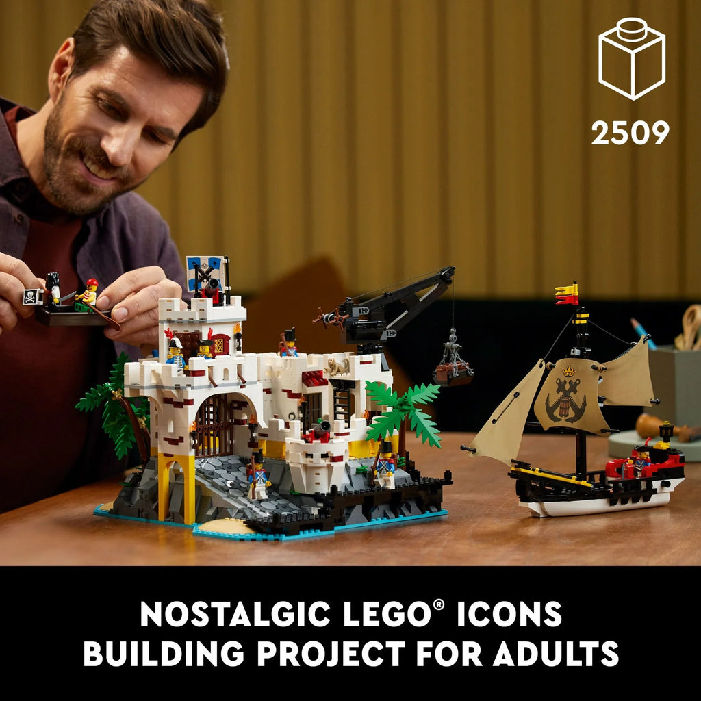 Building Décor, Gift Who Includes Adults Project, Kit, and Pirate Idea Love Icons Eldorado Office Gift, for 8 Ship a Home 10320 Rewarding Pirate Nostalgic Fortress LEGO Minifigures,