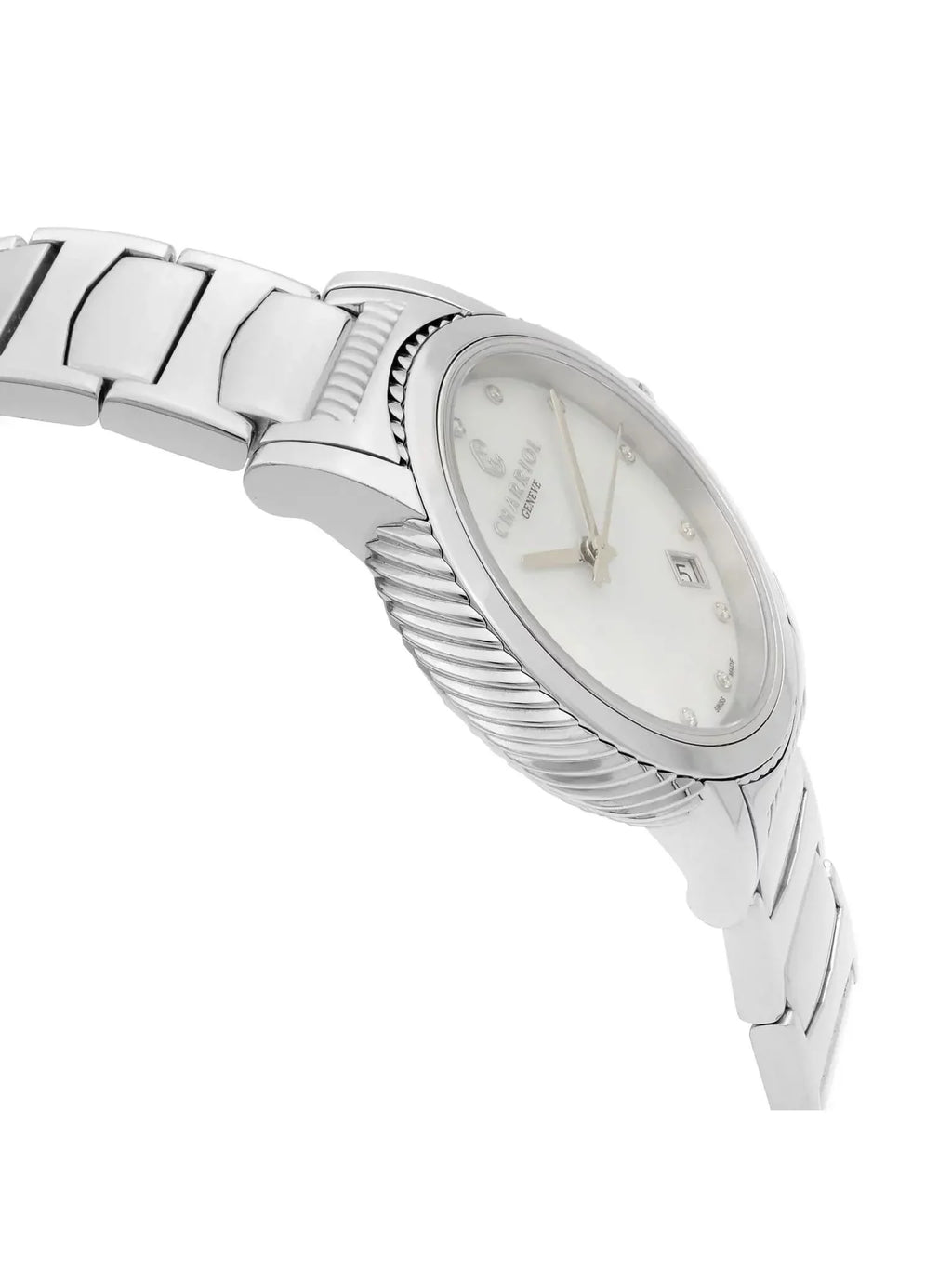 Ladies Charriol MOP Quartz White Diamond Watch Parisii P33S2.920.001 Dial Steel