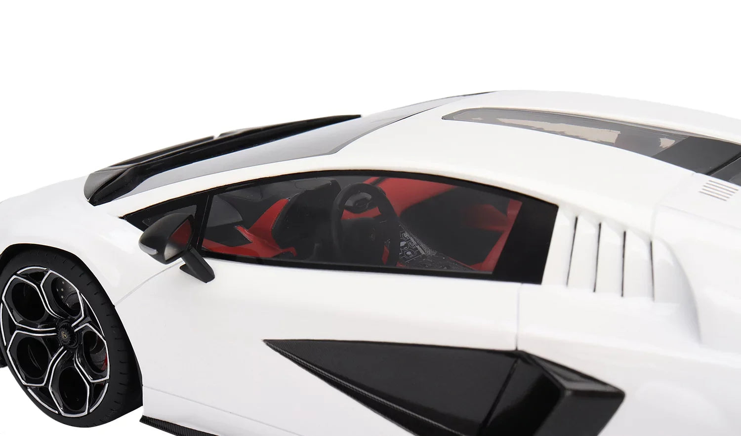by Model with LPI Black Top 1/18 Lamborghini Diecast Siderale Speed Countach Bianco 800-4 Accents Car White
