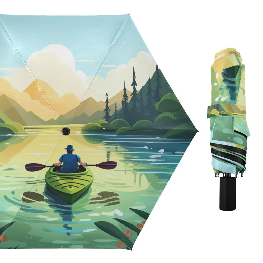 Windproof Size 50+ - UPF Boating Packable Landscape for To Umbrella Compact Rain Umbrella Travel Lightweight Arc 101 Boating- Folding