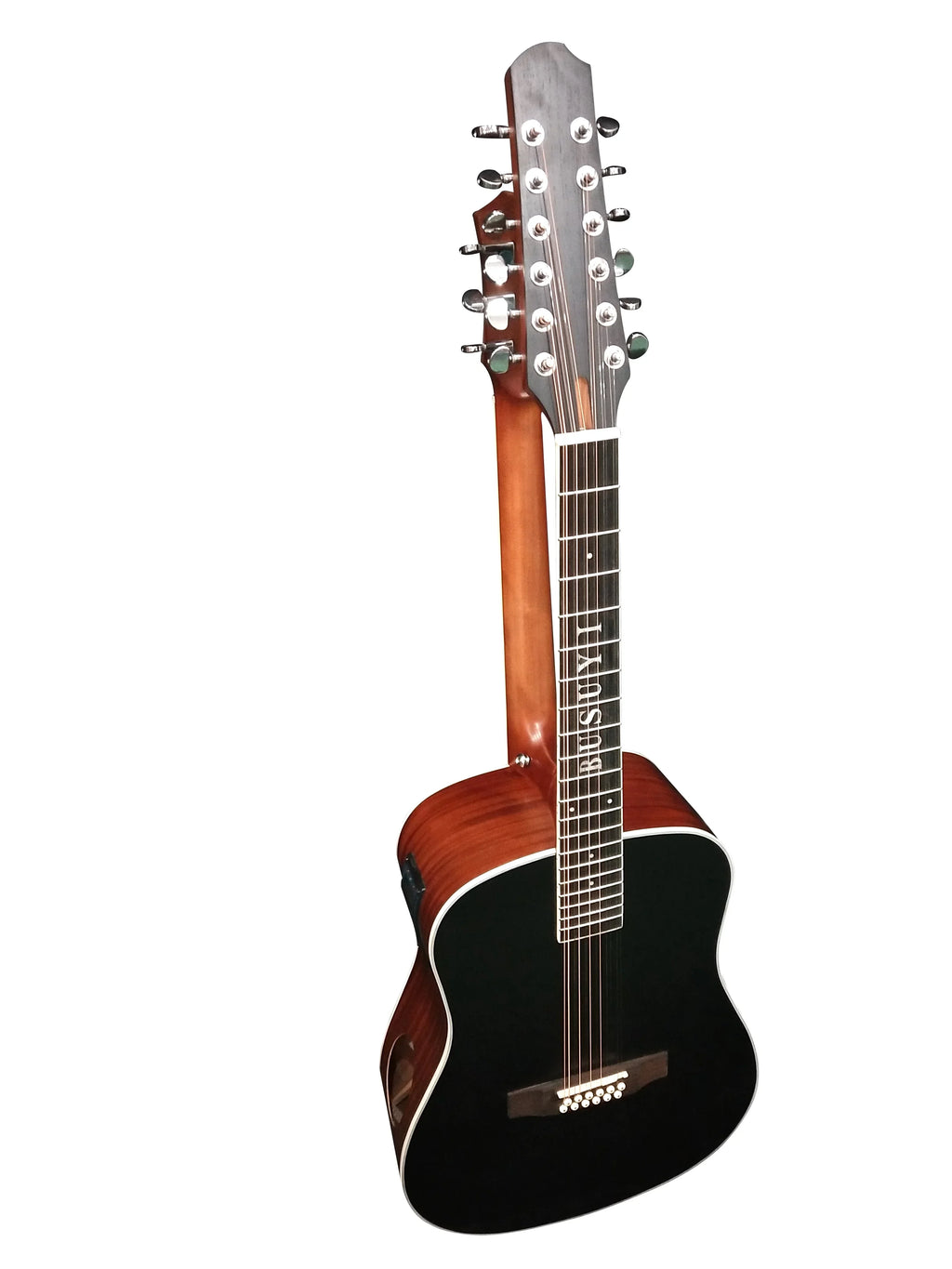 Acoustic Sided Double Guitar PT Busuyi BlackBrown Neck, Strings 2021 12/6 Double