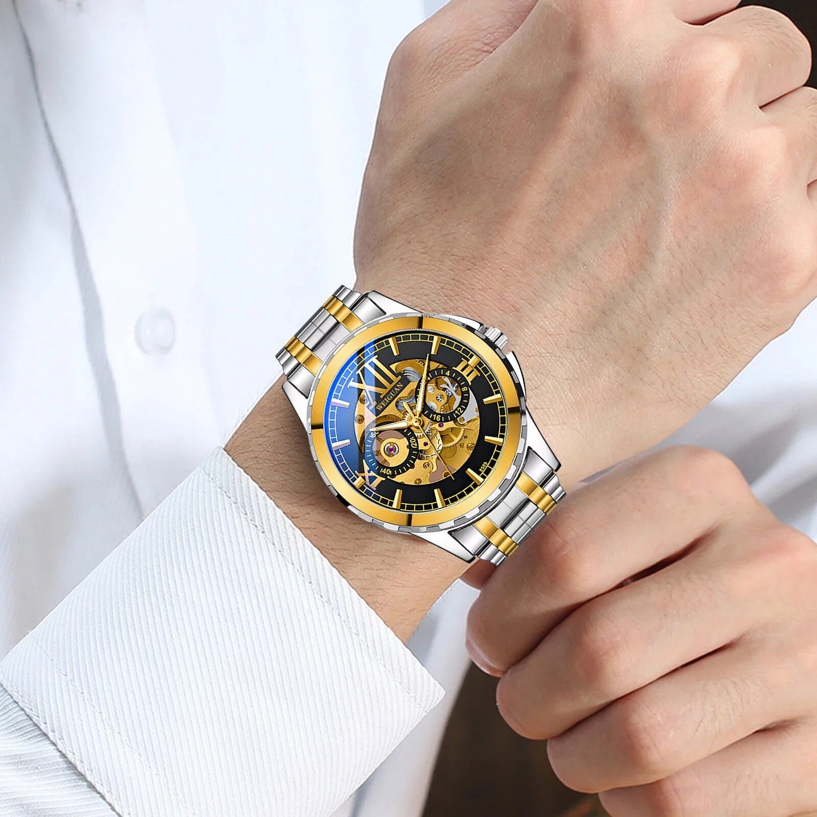 Luxury Automatic Mechanical Waterproof Steel Wrist Watch Stainless Men Business
