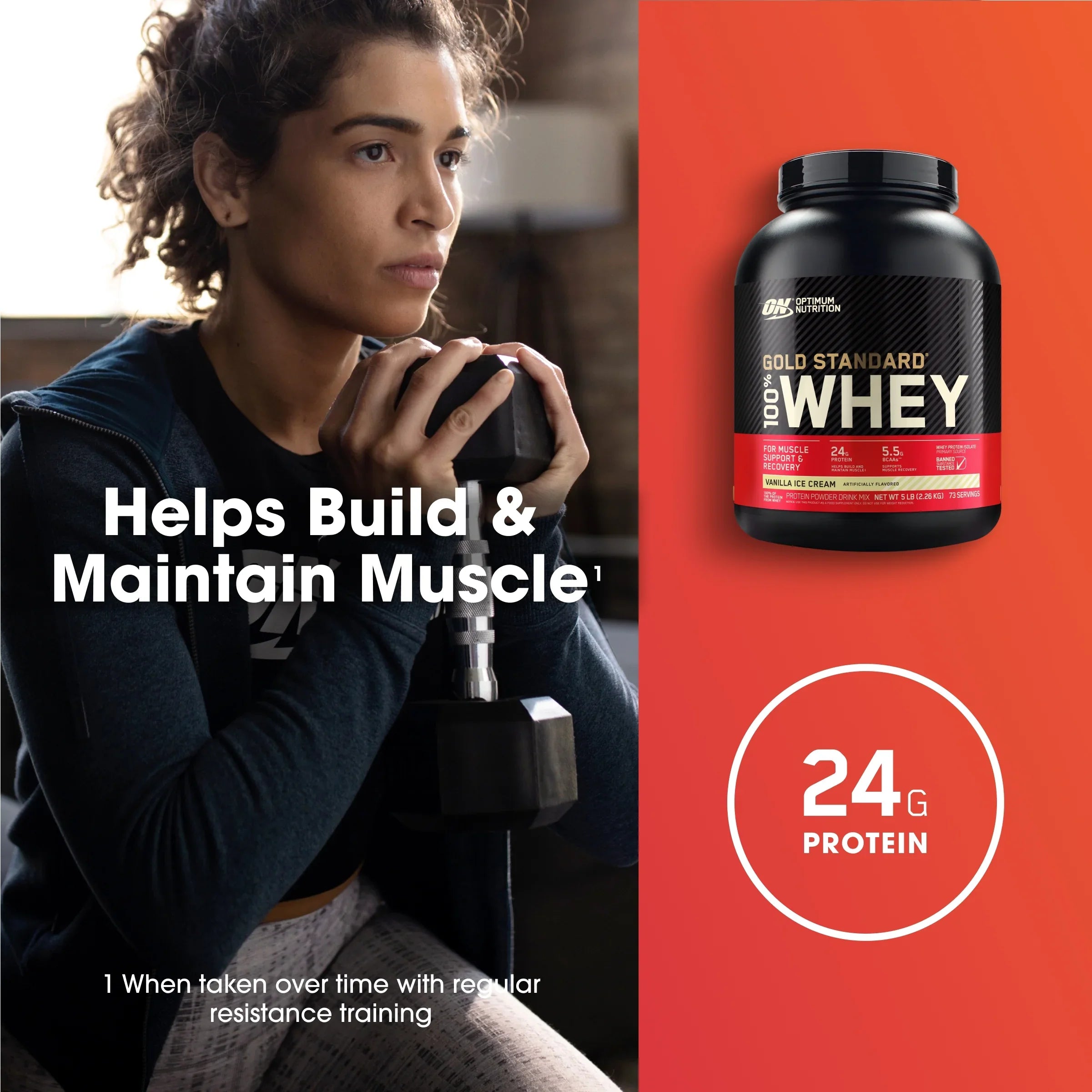 100% Cream, Powder, Standard Optimum lb, Whey Ice 73 Protein Servings Vanilla 5 Gold Nutrition,